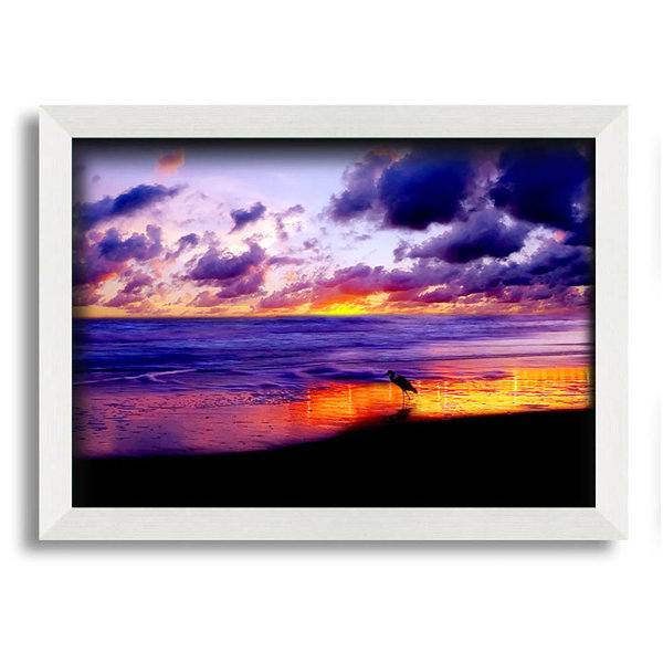 House Of Hampton Gerahmtes Leinwandbild Blazing Ocean Sunset Wayfair De